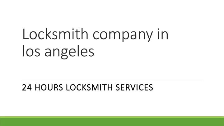 locksmith company in los angeles