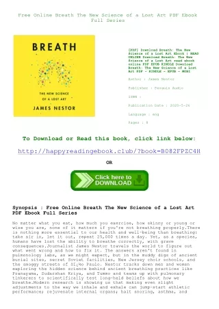 Free Online Breath The New Science of a Lost Art PDF Ebook Full Series
