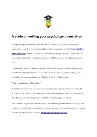 a guide on writing your psychology dissertation