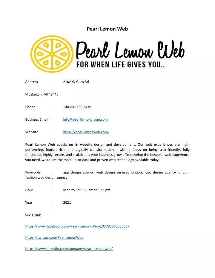 pearl lemon web