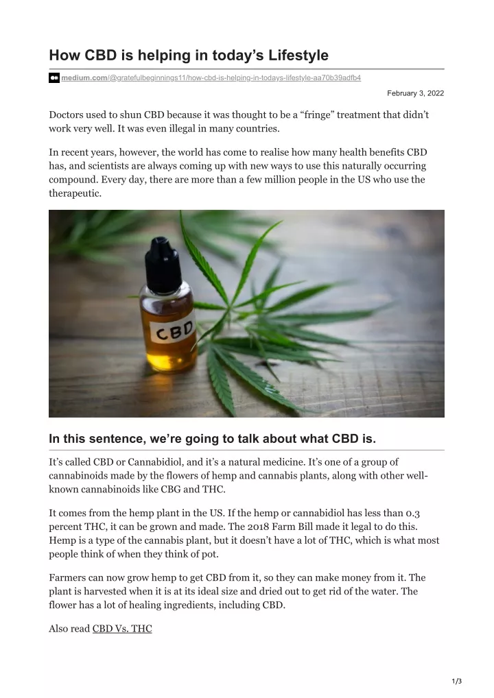 how cbd is helping in today s lifestyle