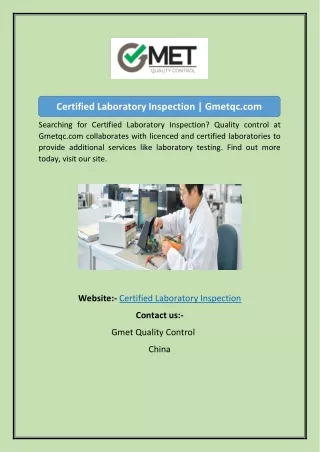 Certified Laboratory Inspection Gmetqc.com