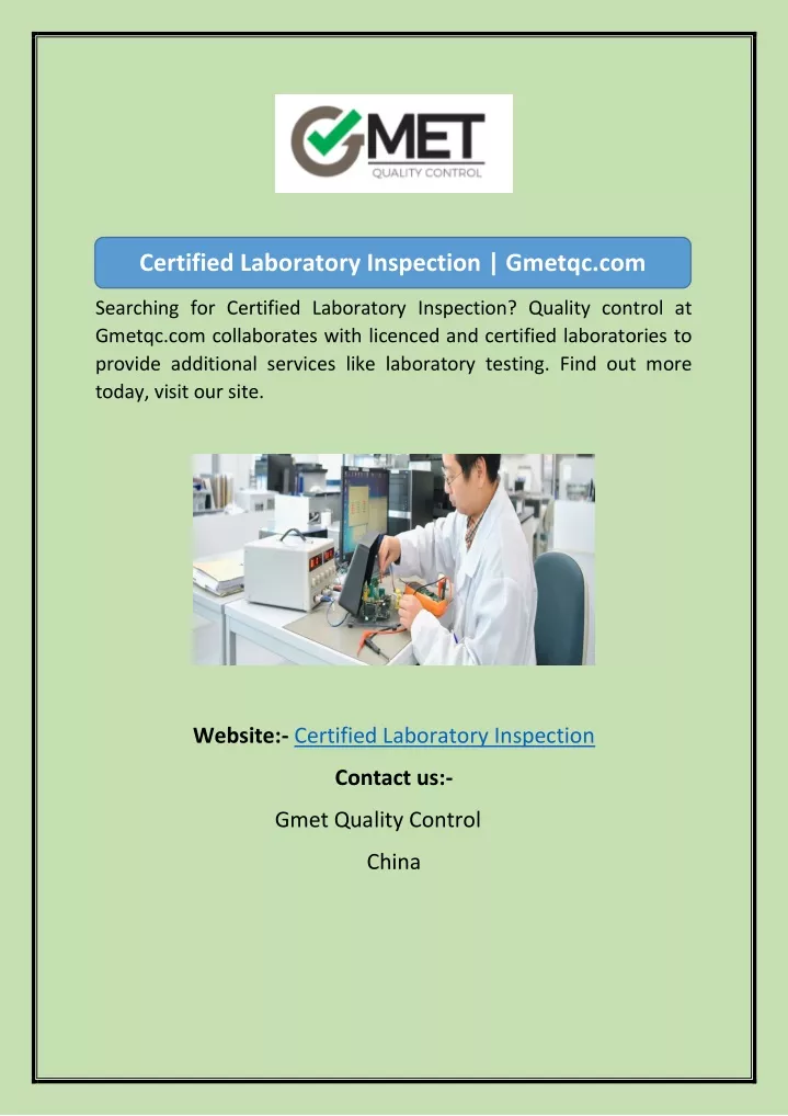 certified laboratory inspection gmetqc com