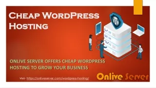 Advantage of Cheap WordPress Hosting from Onlive Server