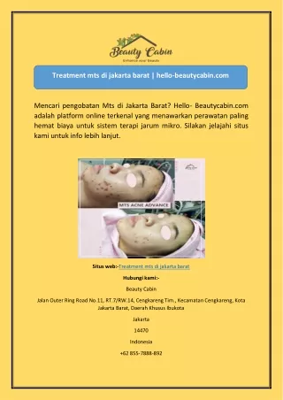 Treatment mts di jakarta barat hello-beautycabin.com