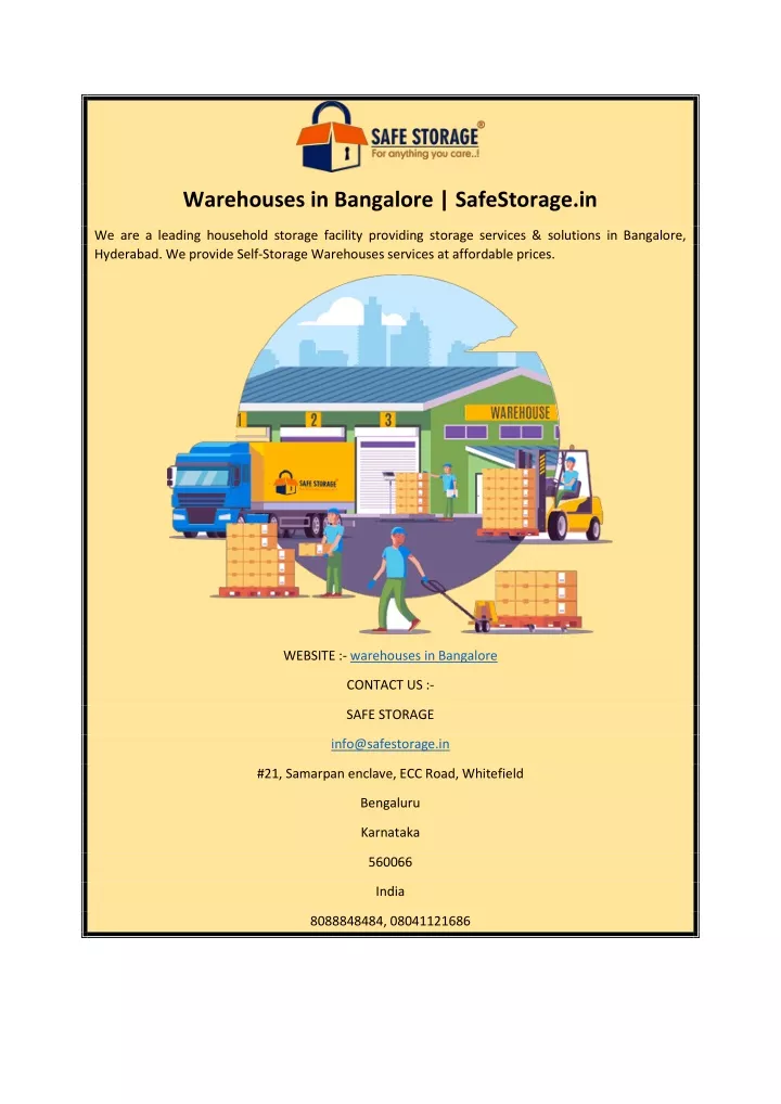 warehouses in bangalore safestorage in