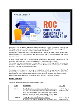 roc registrar of companies is an office