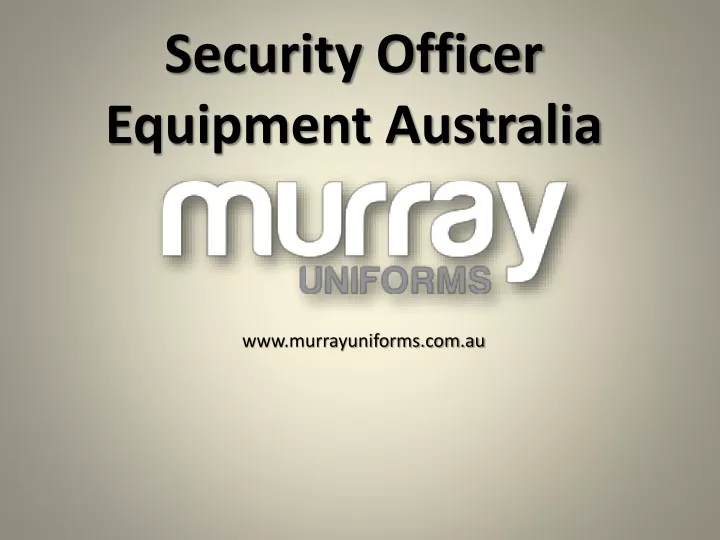 security officer equipment australia