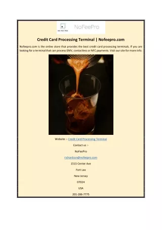 credit card processing terminal nofeepro com