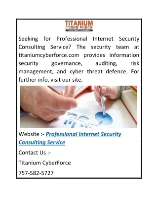 Professional Internet Security Consulting Service  Titaniumcyberforce.com