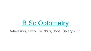 b sc optometry