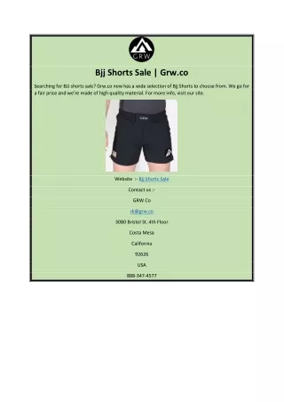 Bjj Shorts Sale | Grw.co