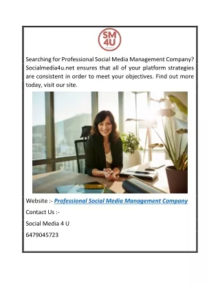 Professional Social Media Management Company  Socialmedia4u.net