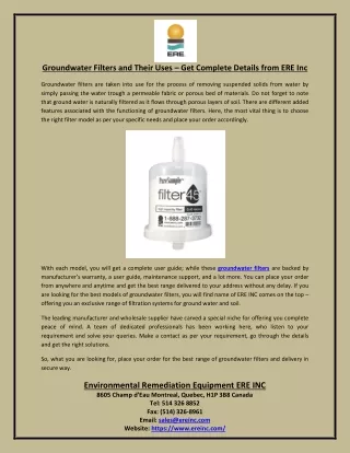 groundwater filters and their uses get complete