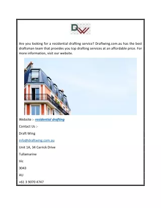 residential drafting  Draftwing.com.au