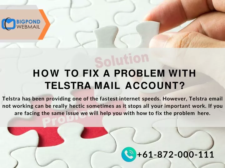 how to fix a problem with telstra mail account