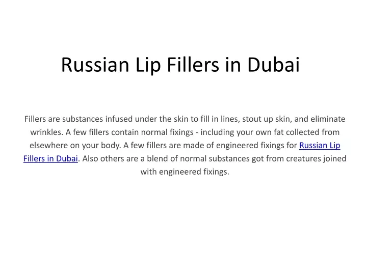 russian lip fillers in d ubai