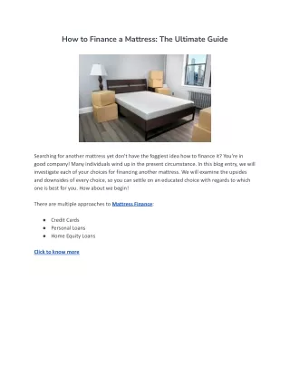 how to finance a mattress the ultimate guide