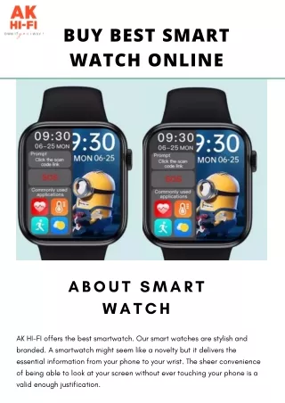 Buy Today The Best Smartwatch Online At AK HI-FI
