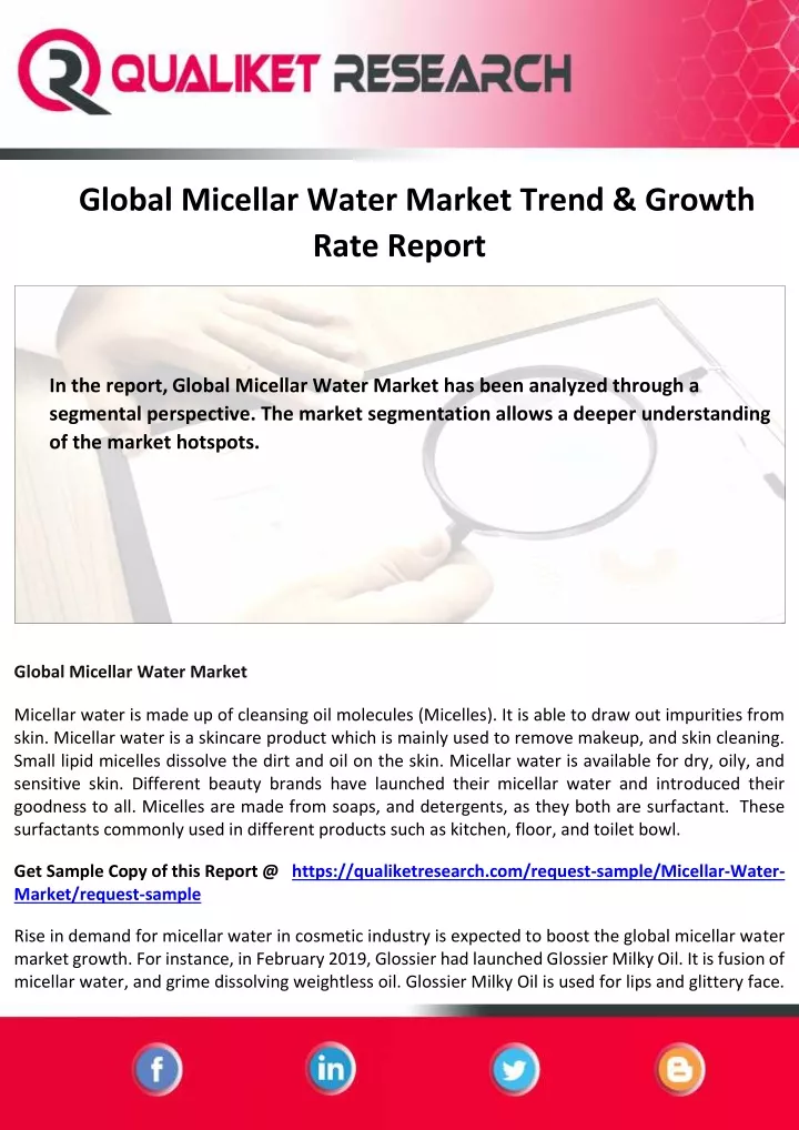 global micellar water market trend growth rate