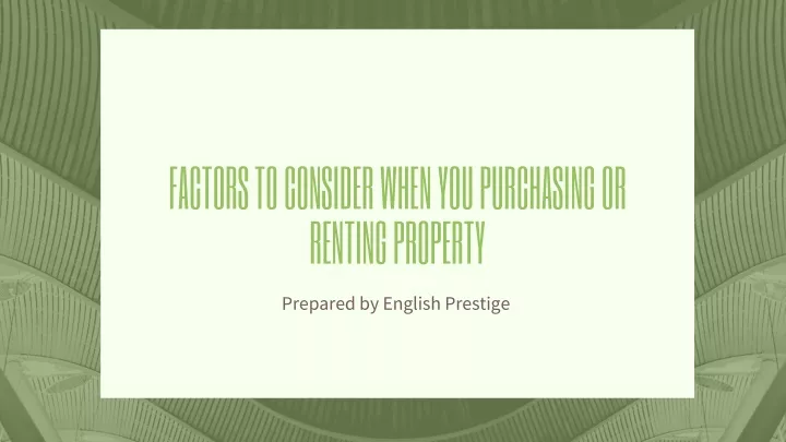 factors to consider when you purchasing