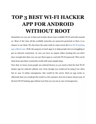 top 3 best wi fi hacker app for android without