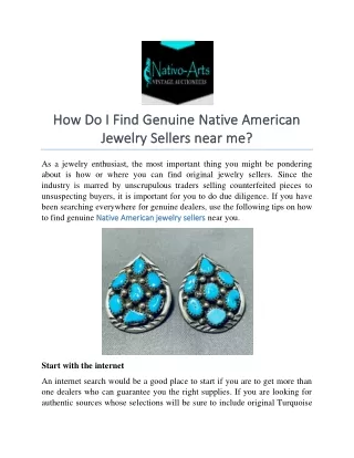 How Do I Find Genuine Native American Jewelry Sellers near me