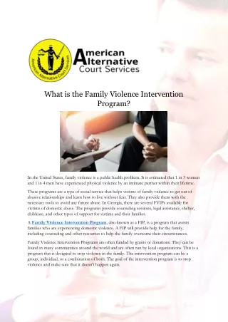 What is the Family Violence Intervention Program?
