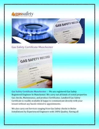 gas safety certificate manchester