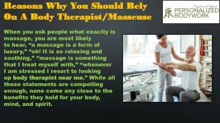 Find The Best Body Therapist Near Me