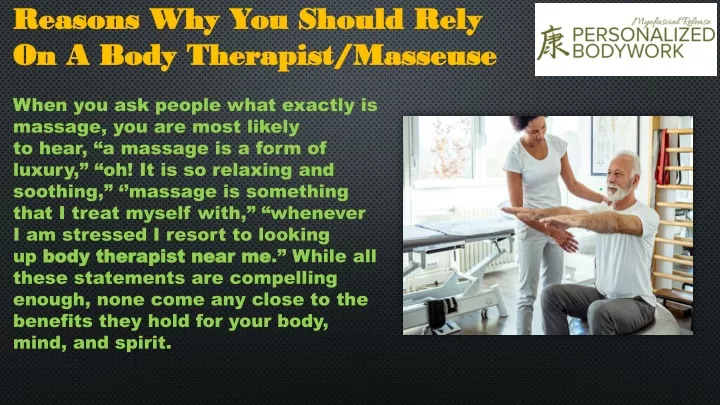 reasons why you should rely on a body therapist