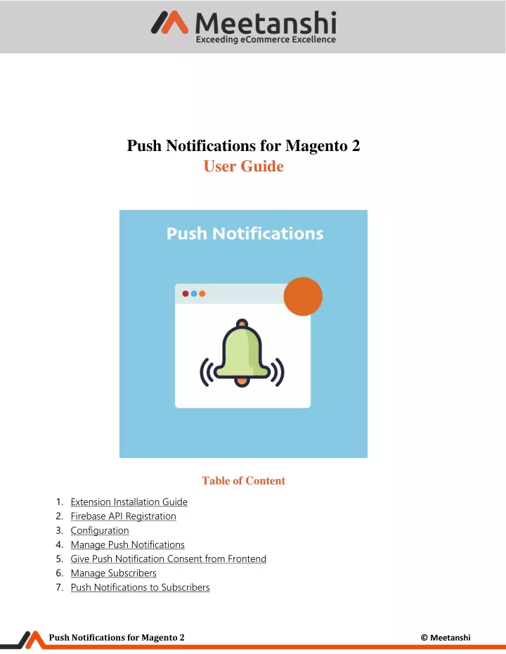 push notifications for magento 2 user guide