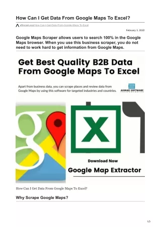 how can i get data from google maps to excel
