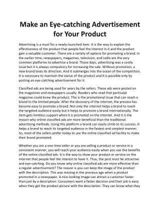 Make an Eye-catching Advertisement For Your Product