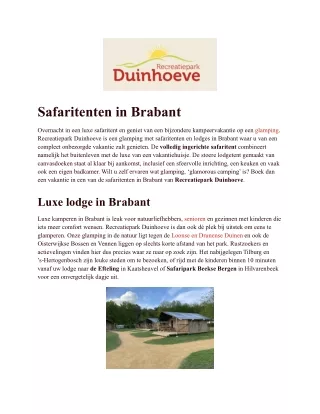 safaritenten in brabant