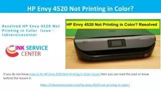 hp envy 4520 not printing in color