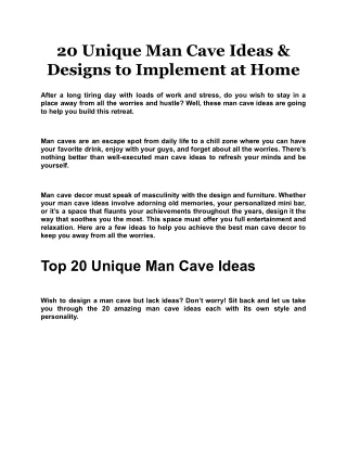 20 unique man cave ideas designs to implement