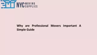 why are professional movers important a simple