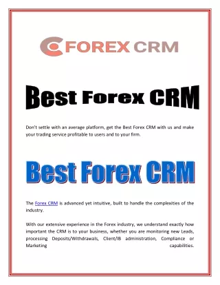 Best Forex CRM
