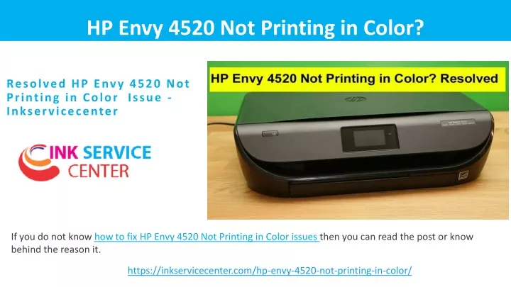 hp envy 4520 not printing in color