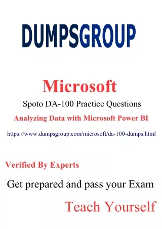Free DA-100 Practice Test Questions | Guaranteed Success