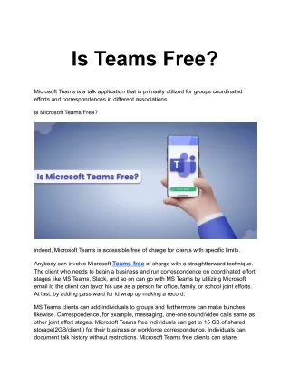 Is Teams Free_