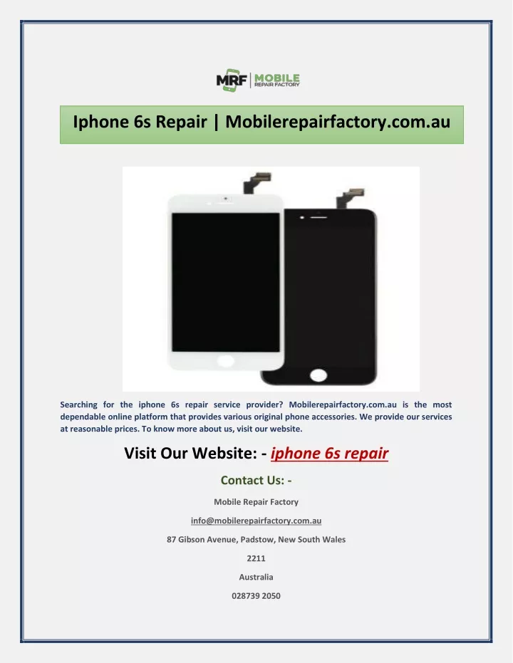iphone 6s repair mobilerepairfactory com au