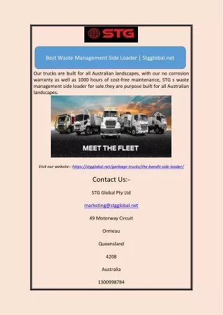 best waste management side loader stgglobal net