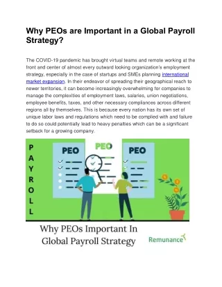 why peos are important in a global payroll