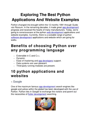 exploring the best python applications
