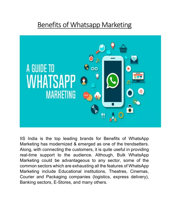 benefits of whatsapp marketing benefits