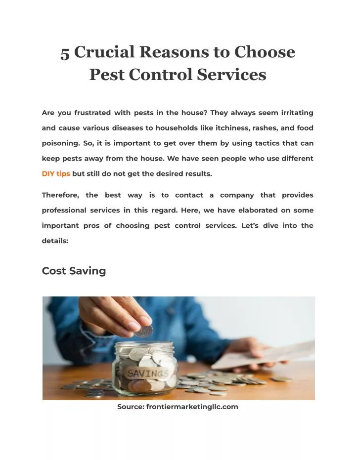 5 crucial reasons to choose pest control services