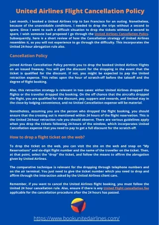 United Airlines Flight Cancellation Policy