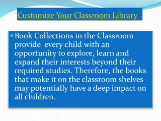 customize your classroom library